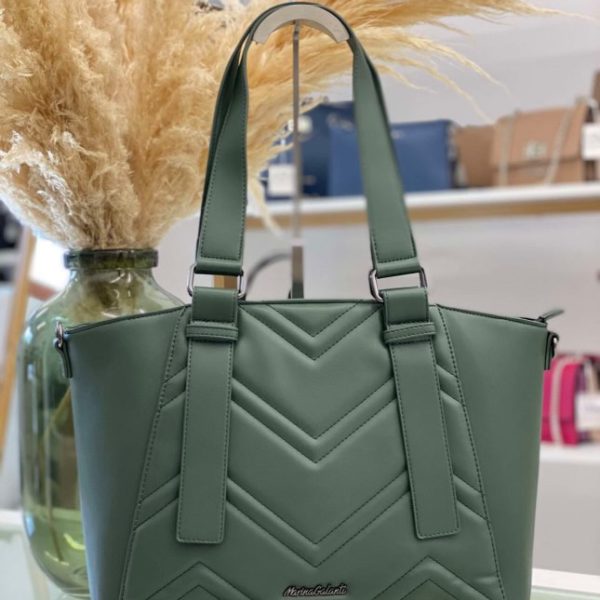 Τσάντα Ώμου Πράσινη Chevron – Everyday Power Look