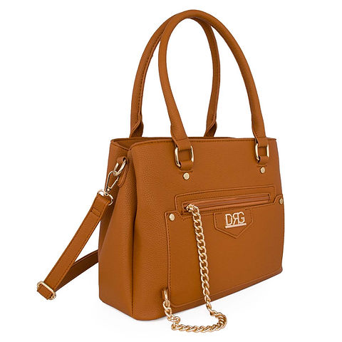 Τσάντα Ώμου Καφέ με Αλυσίδα – Elegant Street Chic - Image 2
