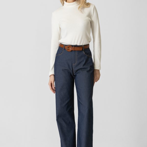 Γυναικείο Wide-Leg Τζιν Παντελόνι – High Waist Denim Elegance