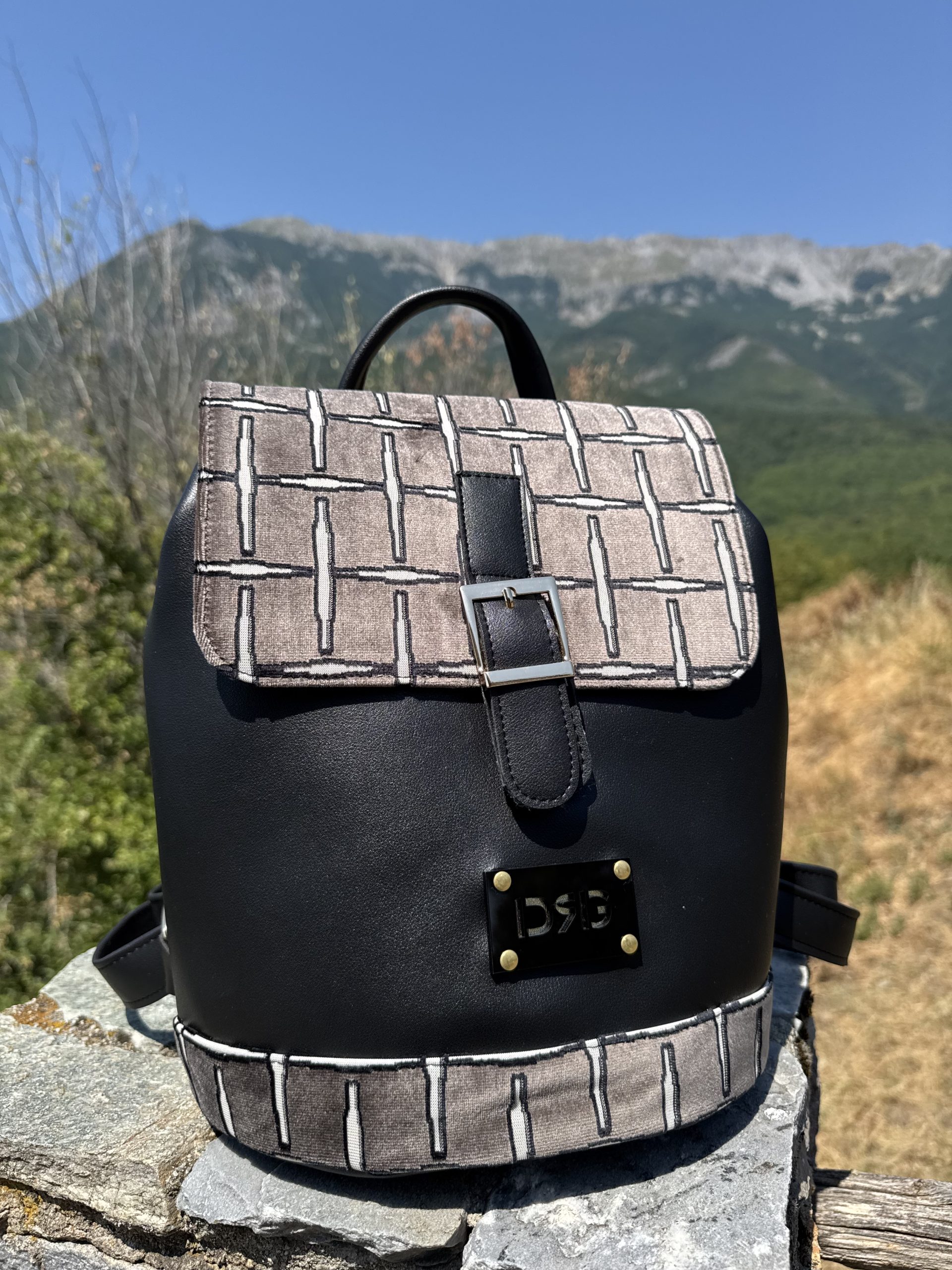 Γυναικείο Backpack De Raggi Μαύρο – Μπεζ
