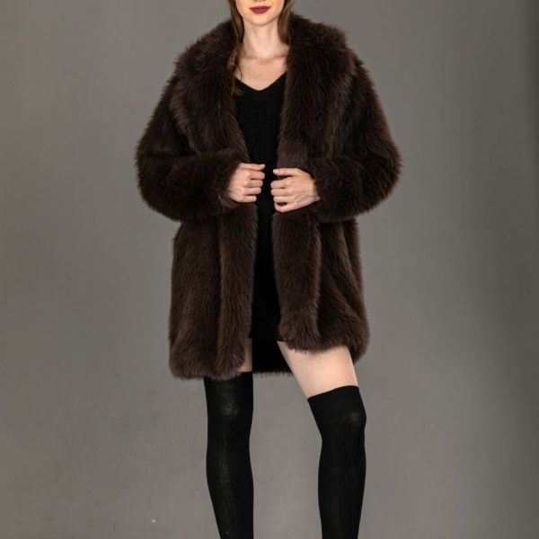 Καφέ Γούνα Faux Fur – Luxury Winter Coat
