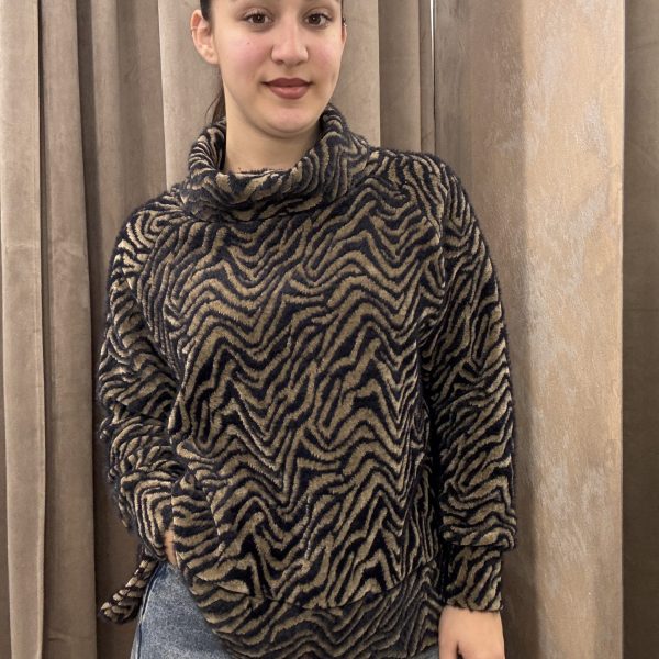 Μπλούζα Ζιβάγκο Ανάγλυφη με Animal Print