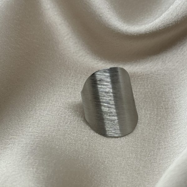 Ατσάλινο Ασημί Minimal Δαχτυλίδι – Adjustable