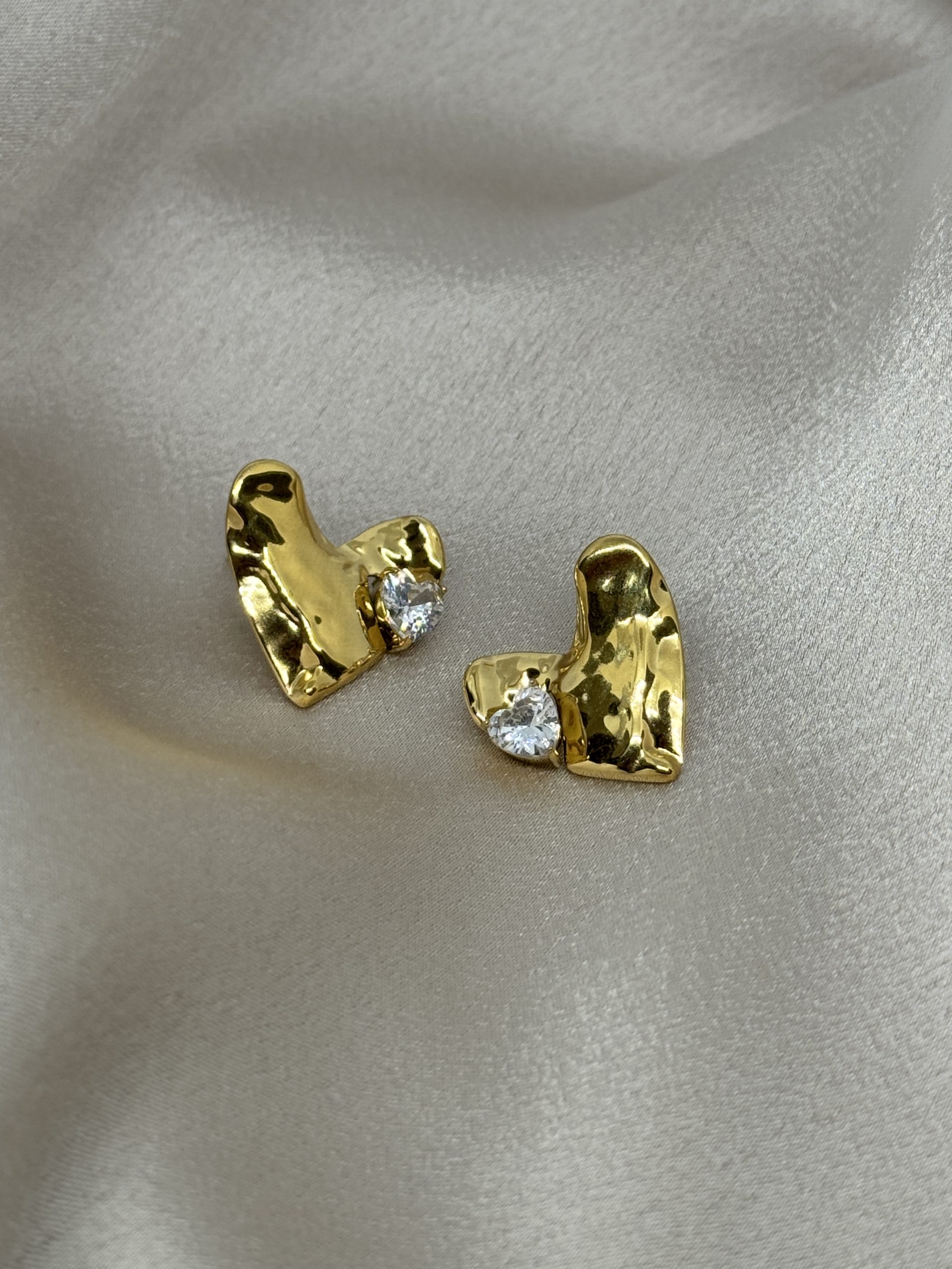 Golden Heart Shine Ατσάλινα Σκουλαρίκια